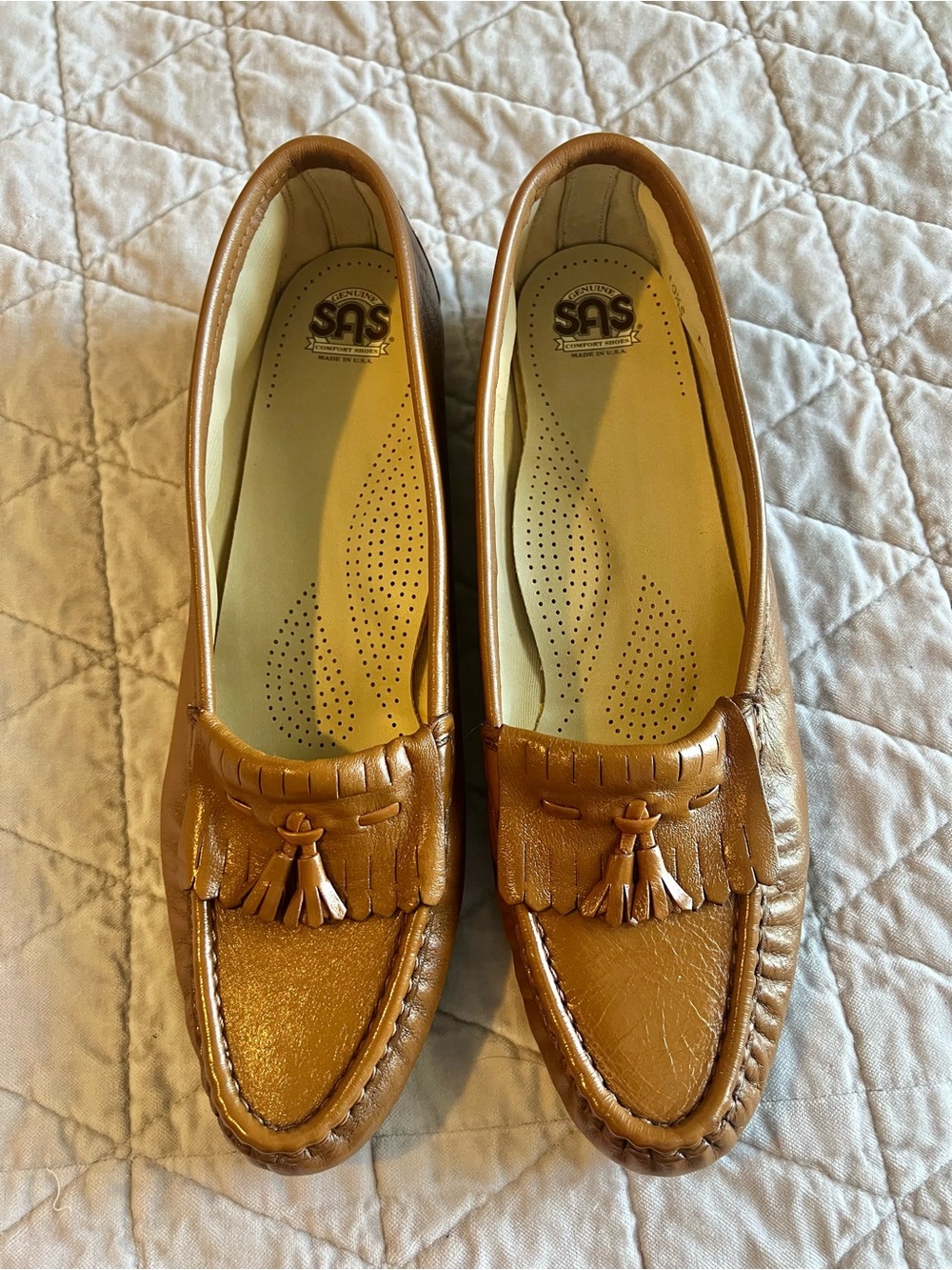 SAS Women’s Kiltie Tassel Loafers Brown Leather TriPad Comfort Made In USA 10.5